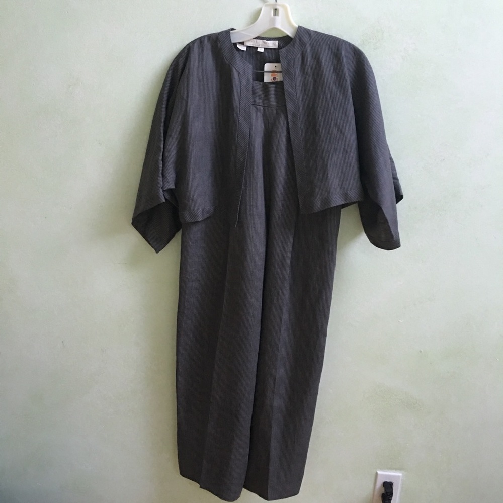 Vintage Perry Ellis Linen Pinstripe Suit